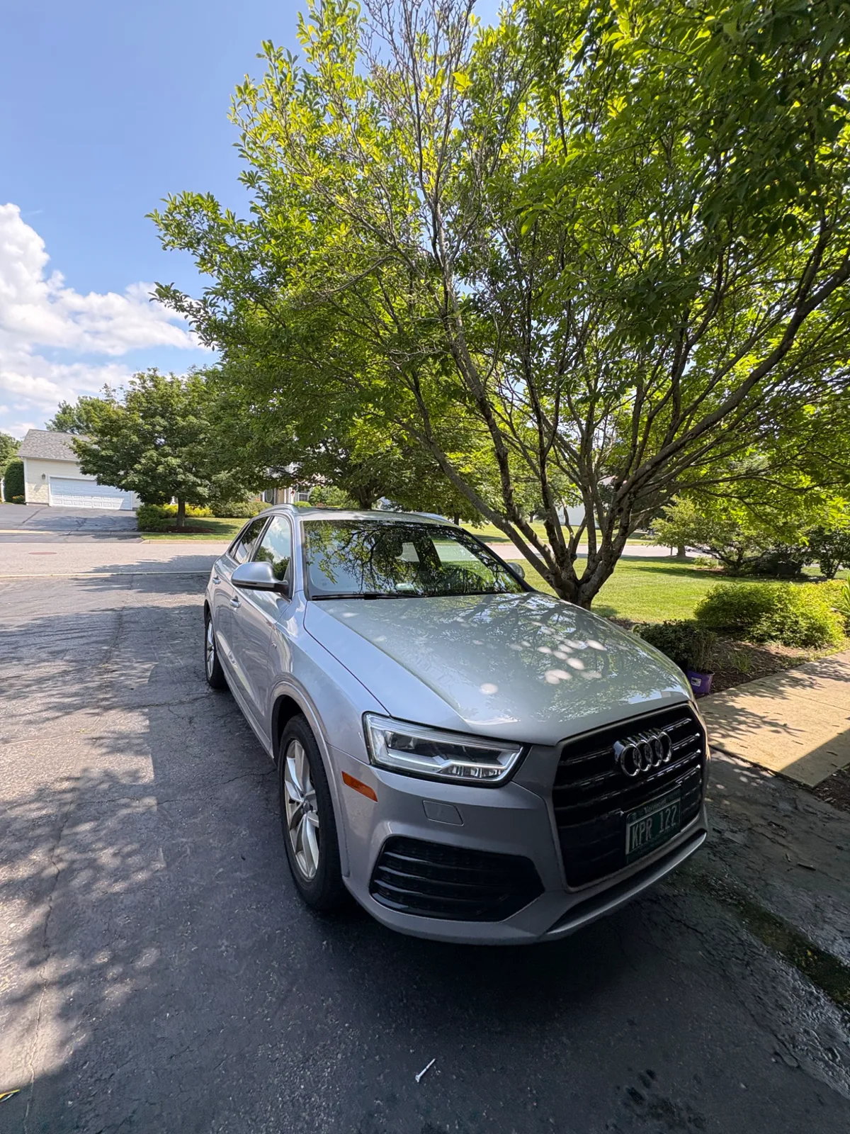 Freshly detailed silver Audi exterior